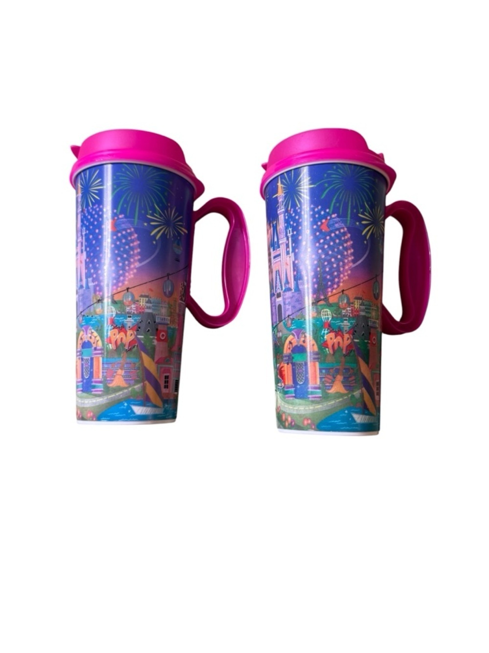 Walt Disney World Mickey & Friends 16 oz Refillable Travel Cups Whirley - Picture 2 of 4